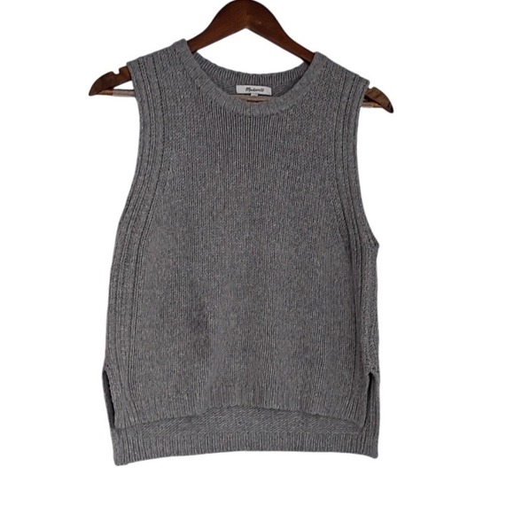 Madewell Sweaters - Madewell Gray Merino Wool Alpaca Blend Ribbed Sweater Vest Minimalist